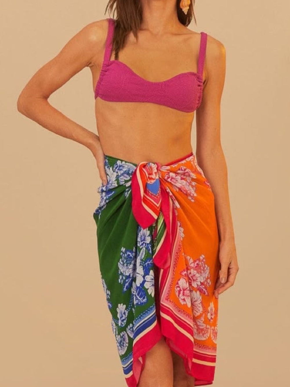 Colorful Floral Silk PAREO